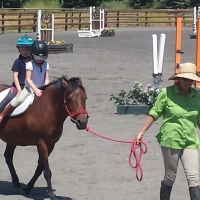 Riding a pony